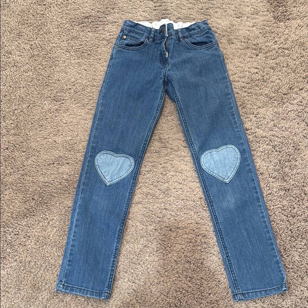 Stella McCartney Blue girls Jeans with Heart Patches